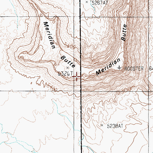 Topographic Map of Meridian Butte, AZ