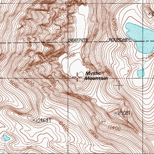 Topographic Map of Mystic Mountain, MT