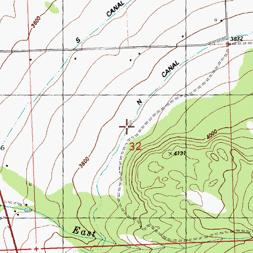 Topographic Map of N Canal, MT