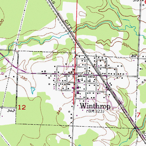 Topographic Map of Winthrop, AR