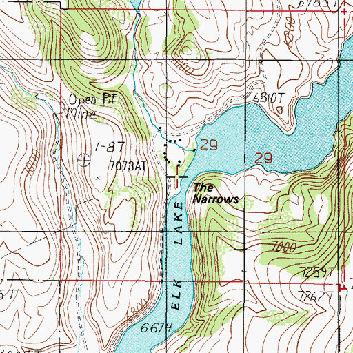 Topographic Map of Narrows Creek, MT