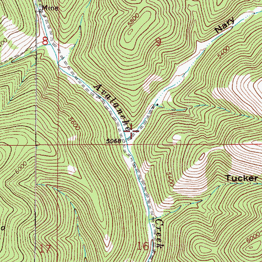 Topographic Map of Nary Time Gulch, MT