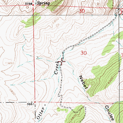 Topographic Map of Nebel Coulee, MT