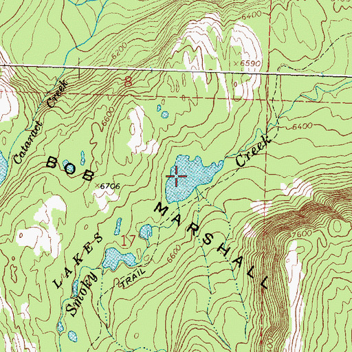 Topographic Map of Necklace Lakes, MT