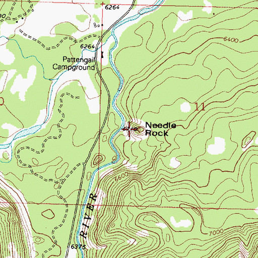 Topographic Map of Needle Rock, MT