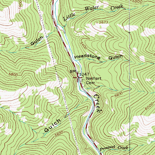 Topographic Map of Neihart Cemetery, MT