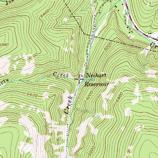 Topographic Map of Neihart Reservoir, MT