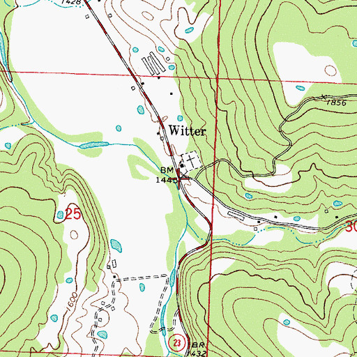 Topographic Map of Witter, AR