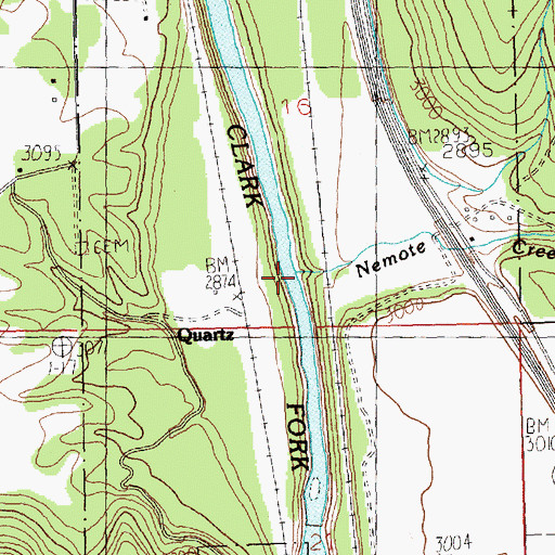 Topographic Map of Nemote Creek, MT