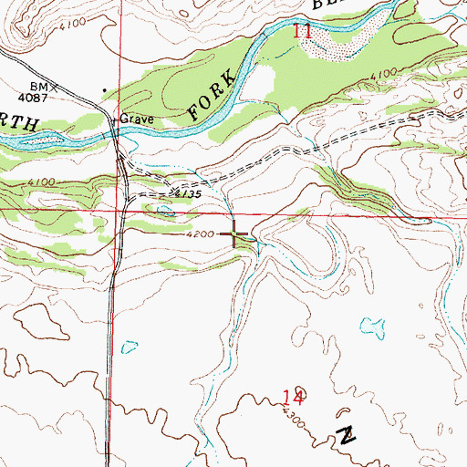Topographic Map of Nevada Valley, MT