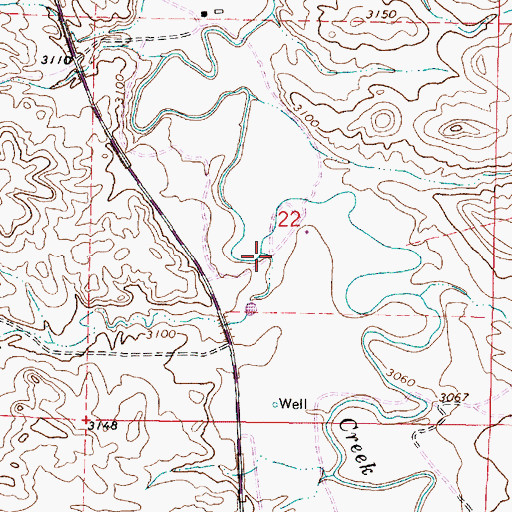 Topographic Map of Newell Creek, MT