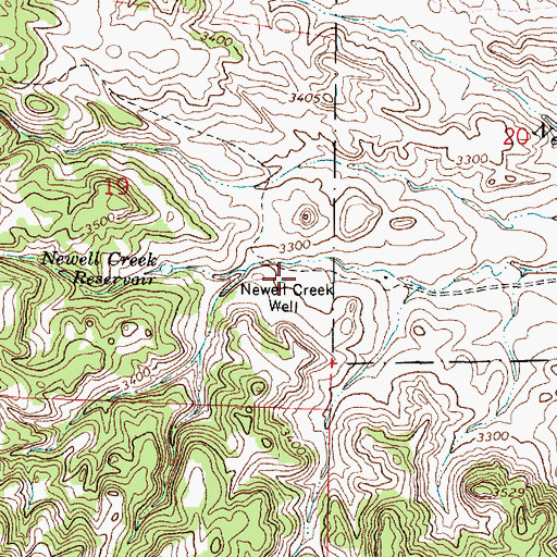 Topographic Map of Newell Creek Well, MT