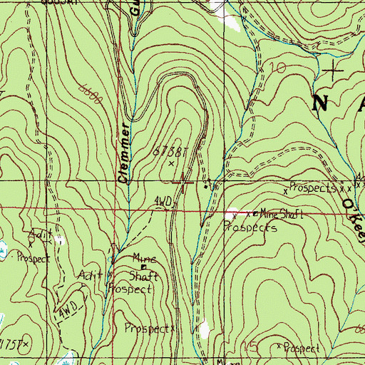 Topographic Map of Newmans Camp, MT