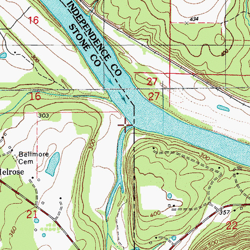 Topographic Map of Wolf Bayou, AR