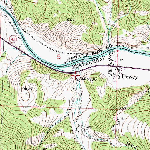 Topographic Map of Nez Perce Gulch, MT