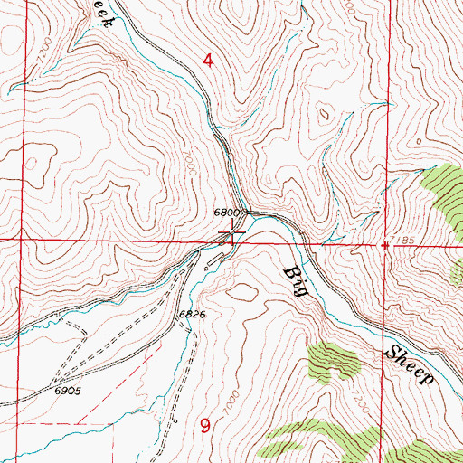 Topographic Map of Nicholia Creek, MT