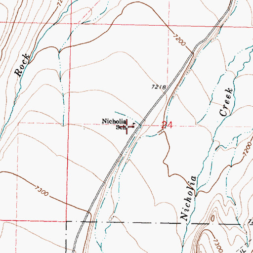 Topographic Map of Nicholia School (historical), MT