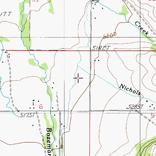 Topographic Map of Nichols Creek, MT