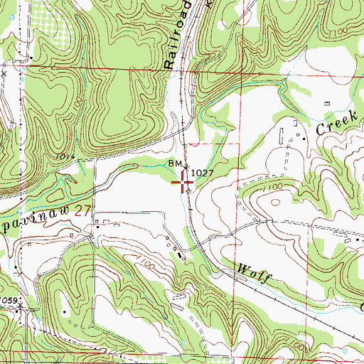Topographic Map of Wolf Creek, AR