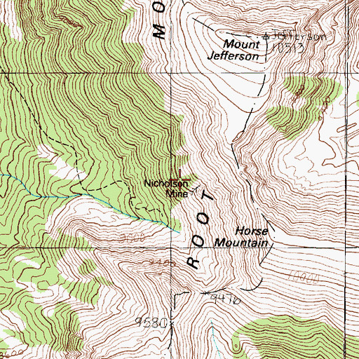 Topographic Map of Nicholson Mine, MT