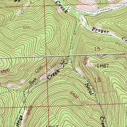 Topographic Map of Nicol Creek, MT