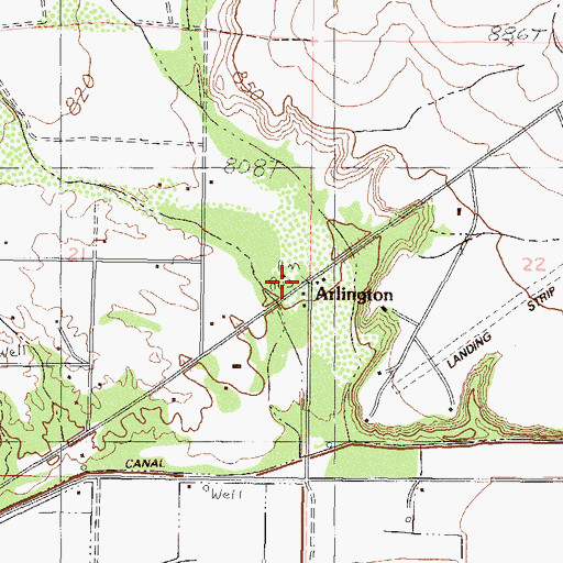 Topographic Map of Arlington, AZ