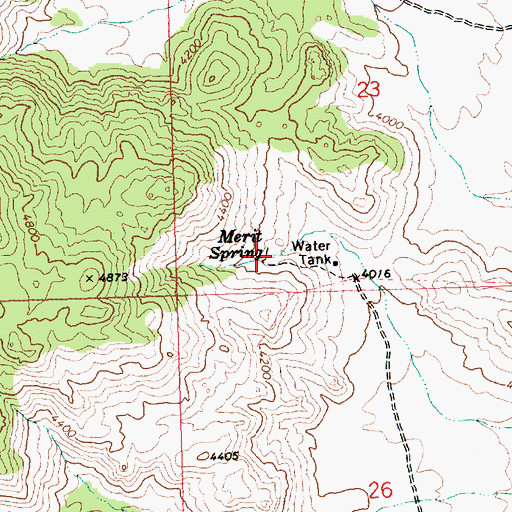 Topographic Map of Merit Spring, AZ