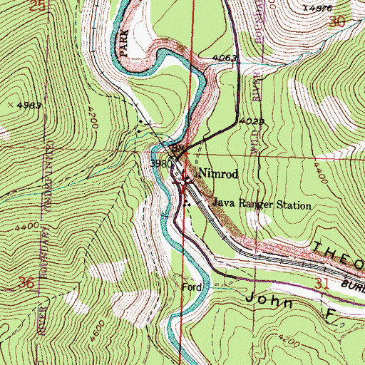 Topographic Map of Nimrod, MT