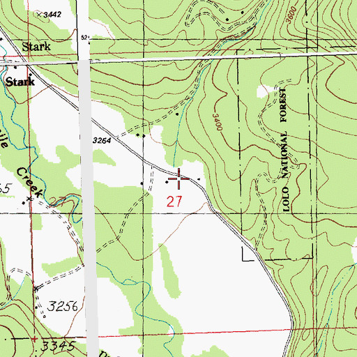 Topographic Map of Ninemile Community Hall, MT