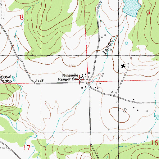 Topographic Map of Ninemile Ranger Station, MT