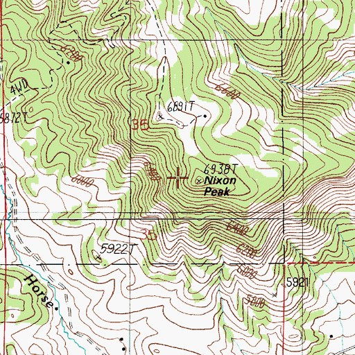 Topographic Map of Nixon Peak, MT