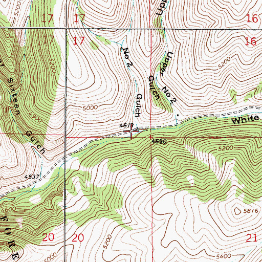 Topographic Map of Number Two Gulch, MT