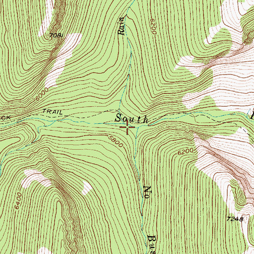 Topographic Map of No Business Creek, MT