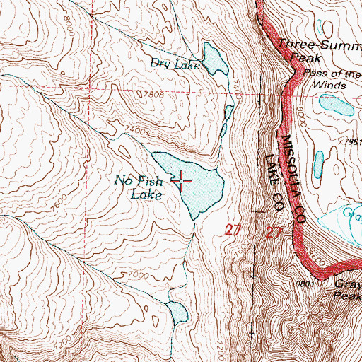 Topographic Map of No Fish Lake, MT