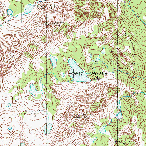 Topographic Map of No Man Lake, MT
