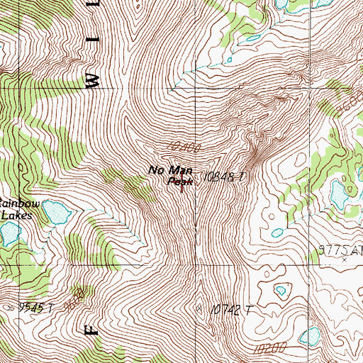 Topographic Map of No Man Peak, MT