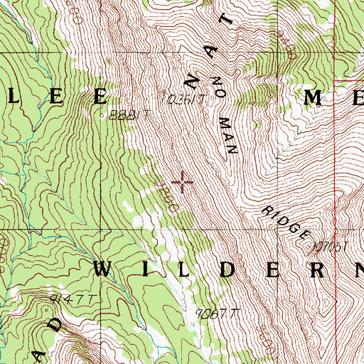 Topographic Map of No Man Ridge, MT