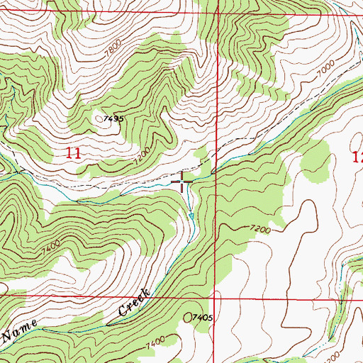 Topographic Map of No Name Creek, MT