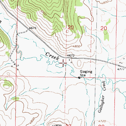 Topographic Map of No Name Creek, MT