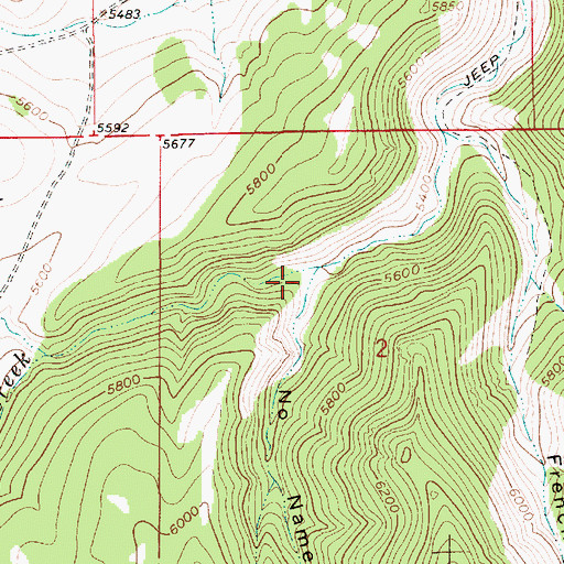 Topographic Map of No Name Gulch, MT