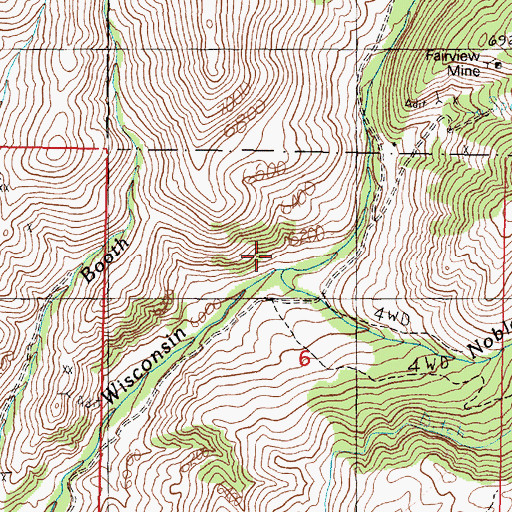 Topographic Map of Noble Fork, MT