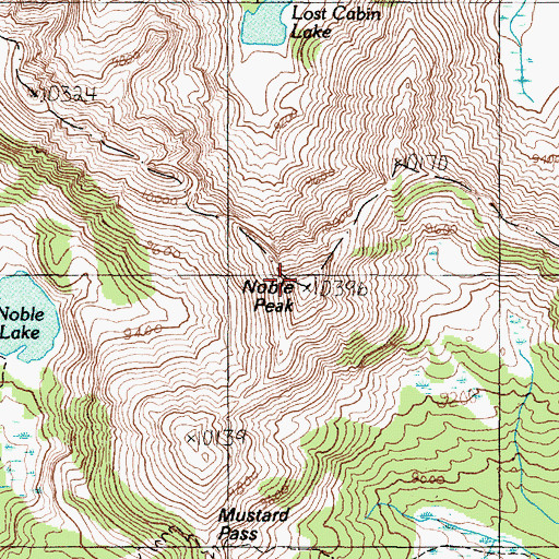 Topographic Map of Noble Peak, MT