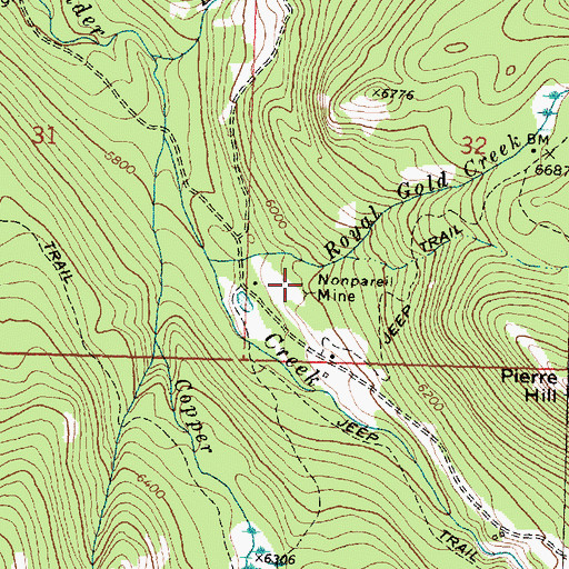 Topographic Map of Nonpareil Mine, MT