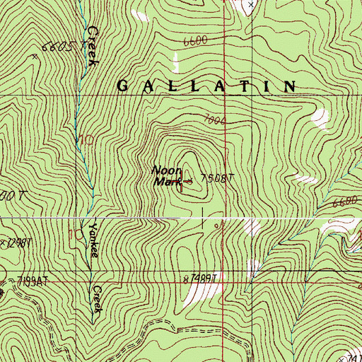Topographic Map of Noon Mark, MT