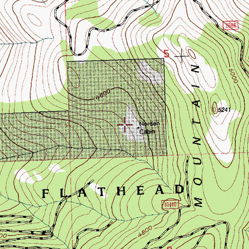 Topographic Map of Norden Cabin, MT
