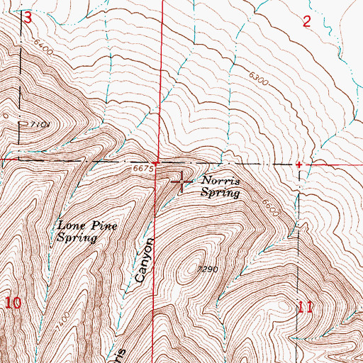 Topographic Map of Norris Spring, MT