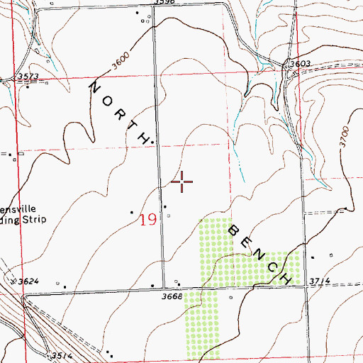 Topographic Map of North Bench, MT