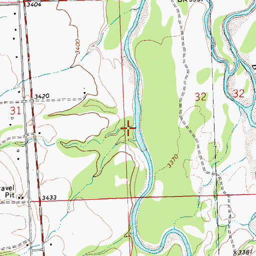 Topographic Map of North Channel Bear Creek, MT