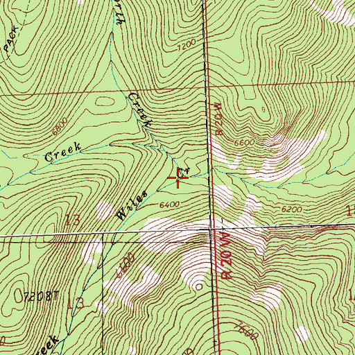 Topographic Map of North Creek, MT