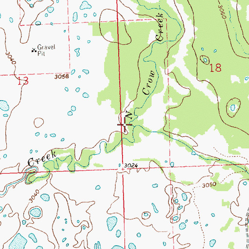 Topographic Map of North Crow Creek, MT